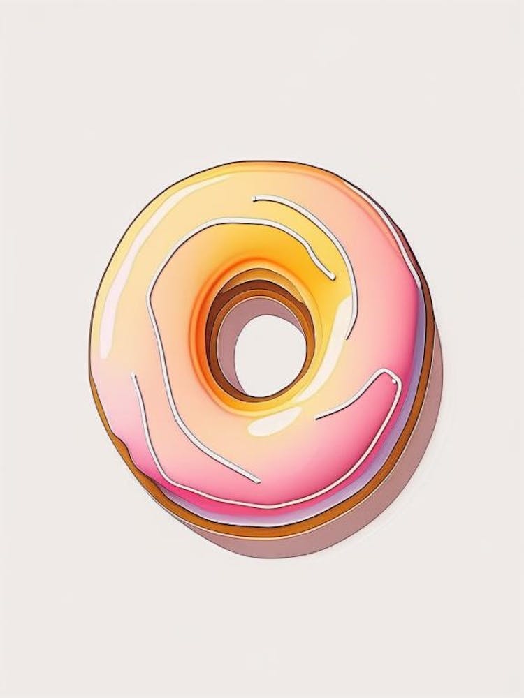 Glasierter Donut Abstrakte Linienzeichnung 1