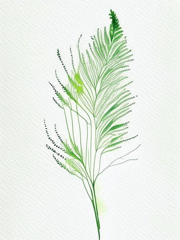 Dill Leaf Minimalist Watercolour