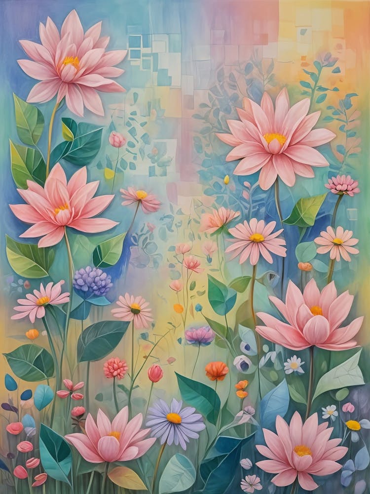 Pastel Rainbow Flower Dance