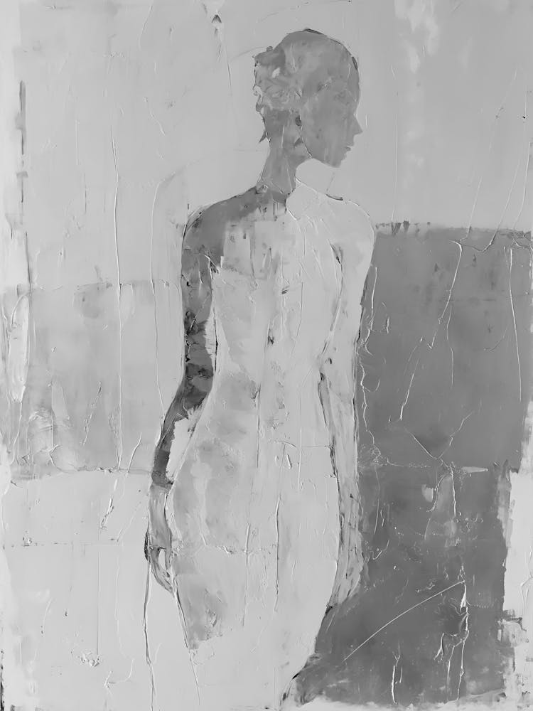 Frau im weißen Kleid