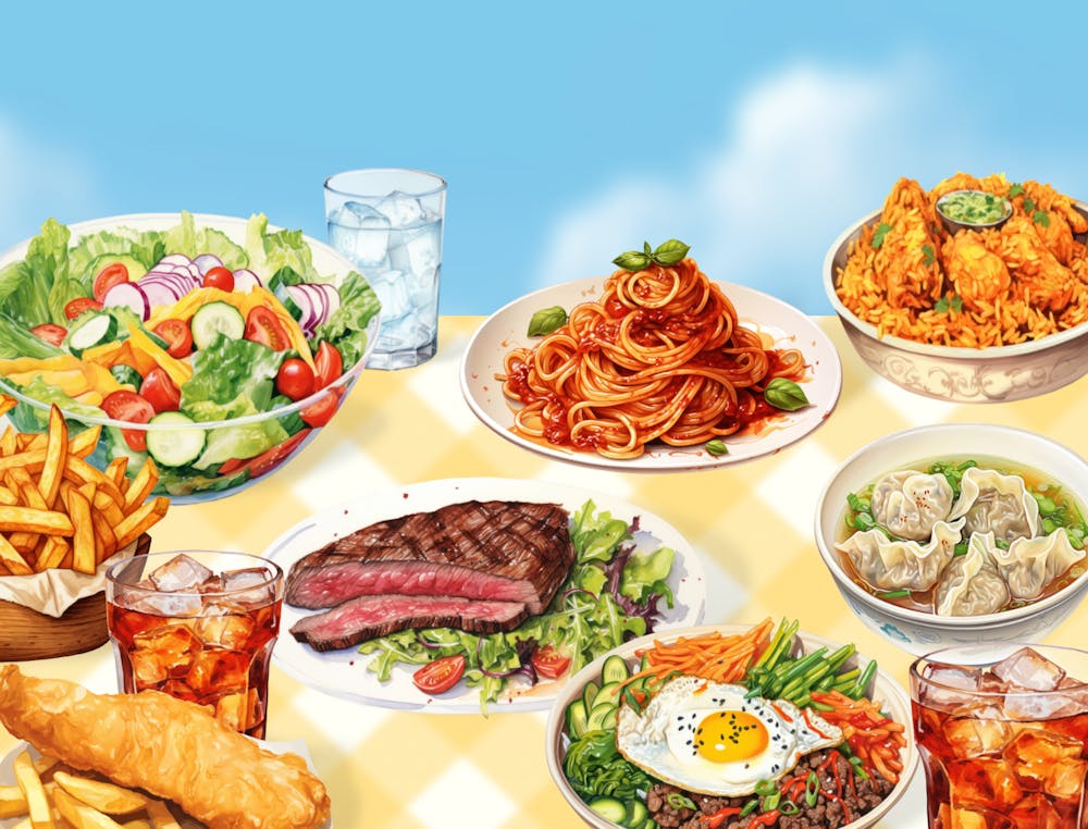 Table Full Of Food