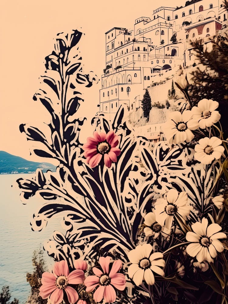 Positano, Flower Collage 0