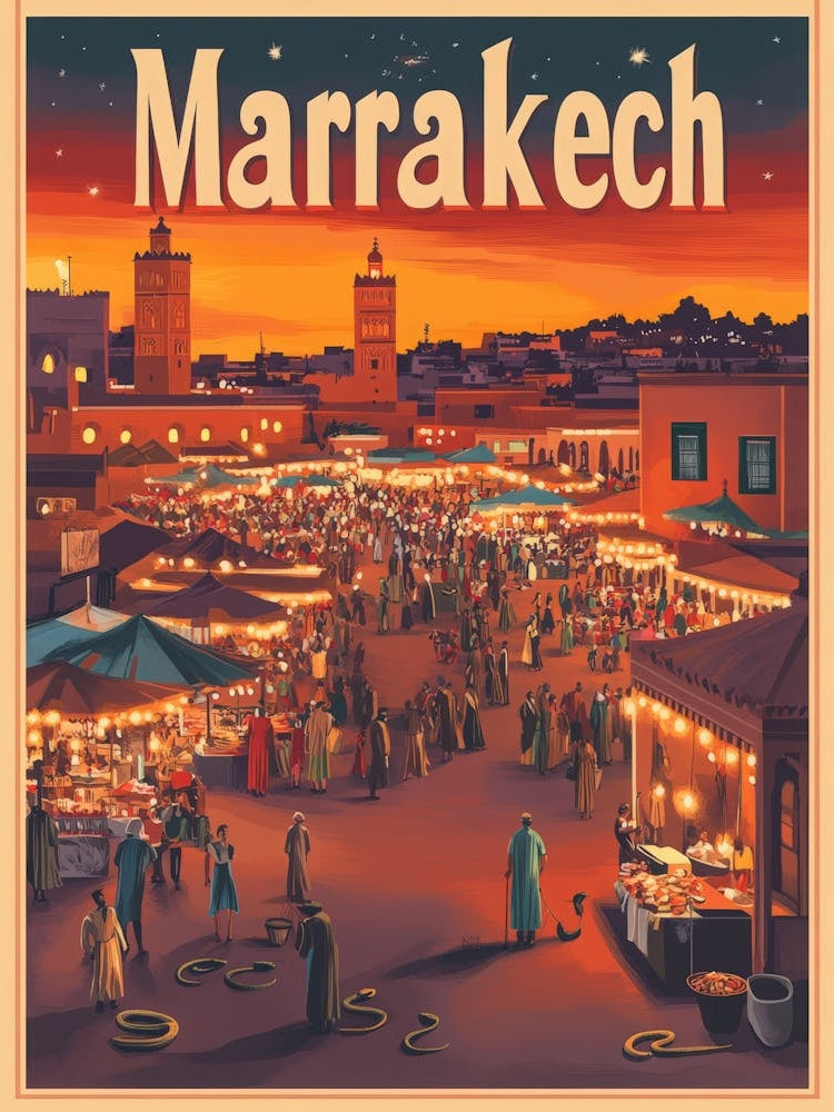 Aihrgdesign A Classic 1960s Travel Poster For Marrakech