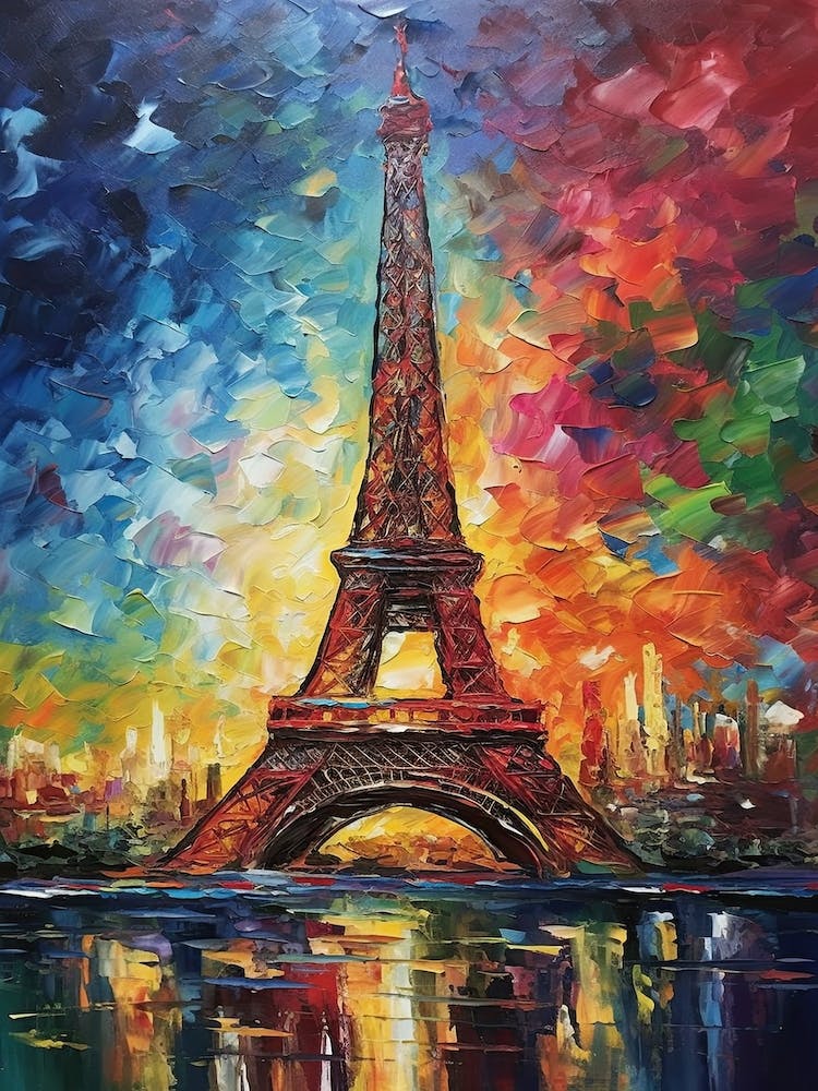 Eiffel Tower Paris France Vincent Van Gogh Style 28
