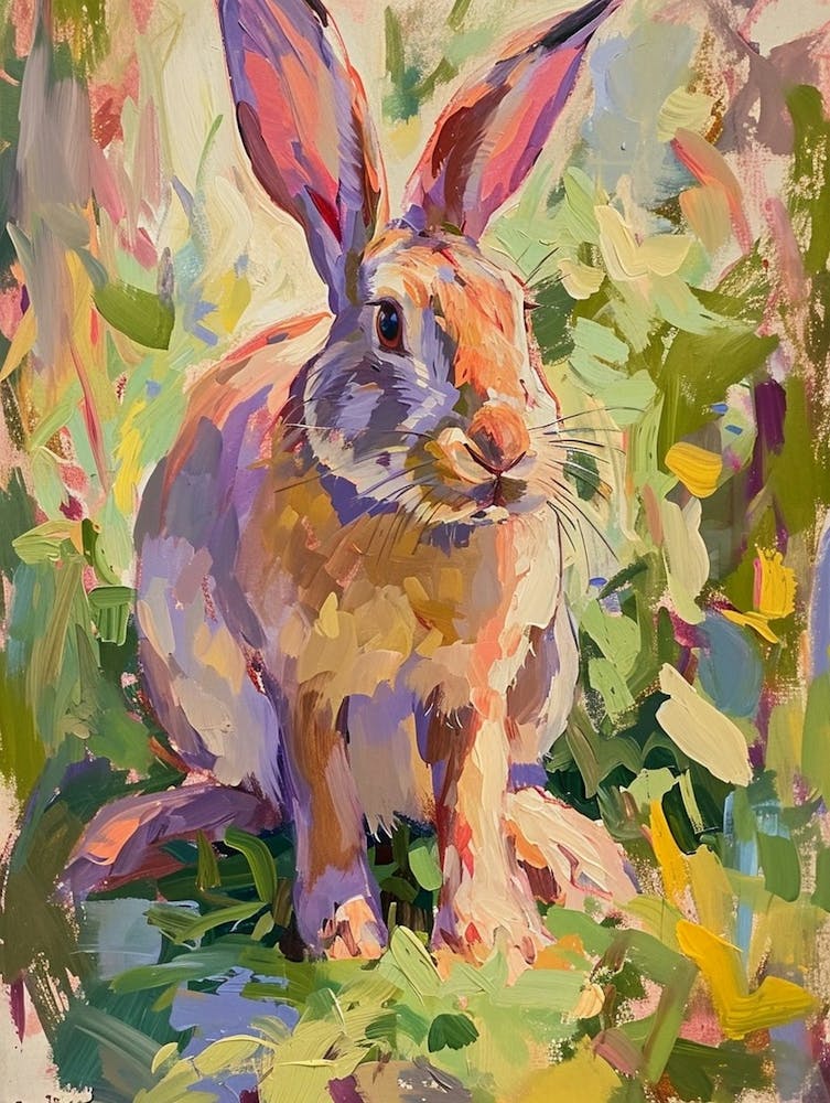 New Zealand Rabbit Painting 1