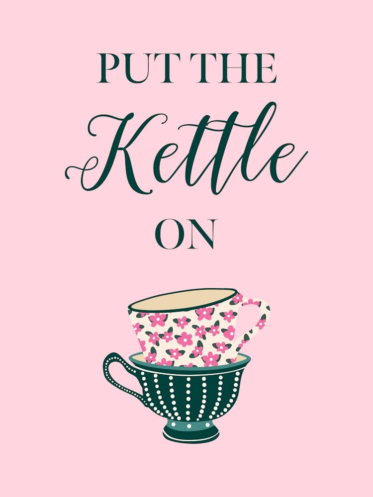 Put The Kettle On Pink Kitchen
