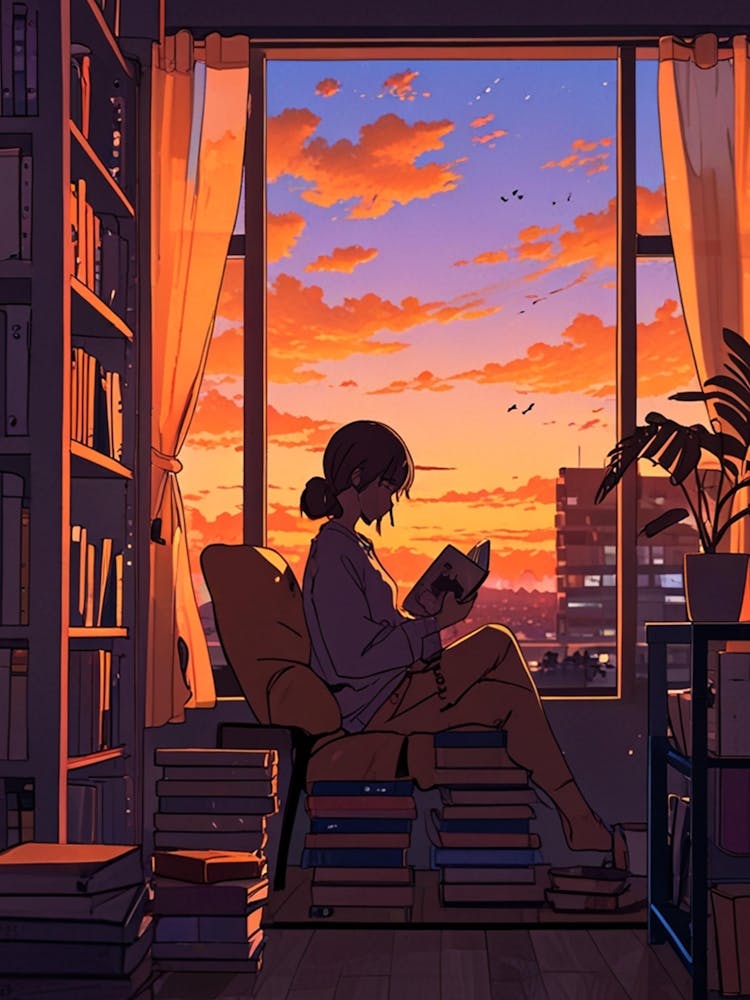 Portrait Of A Girl Reading A Book