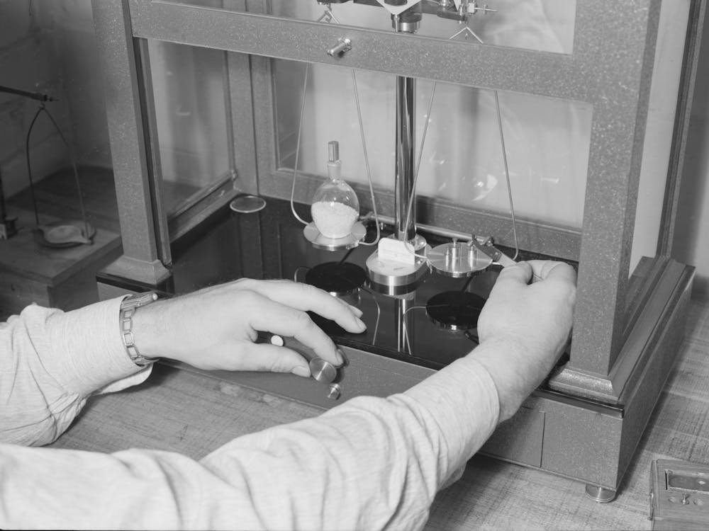 Weighing Material On Balance,Forest Products Laboratory, Madison, Wisconsin By Russell Lee