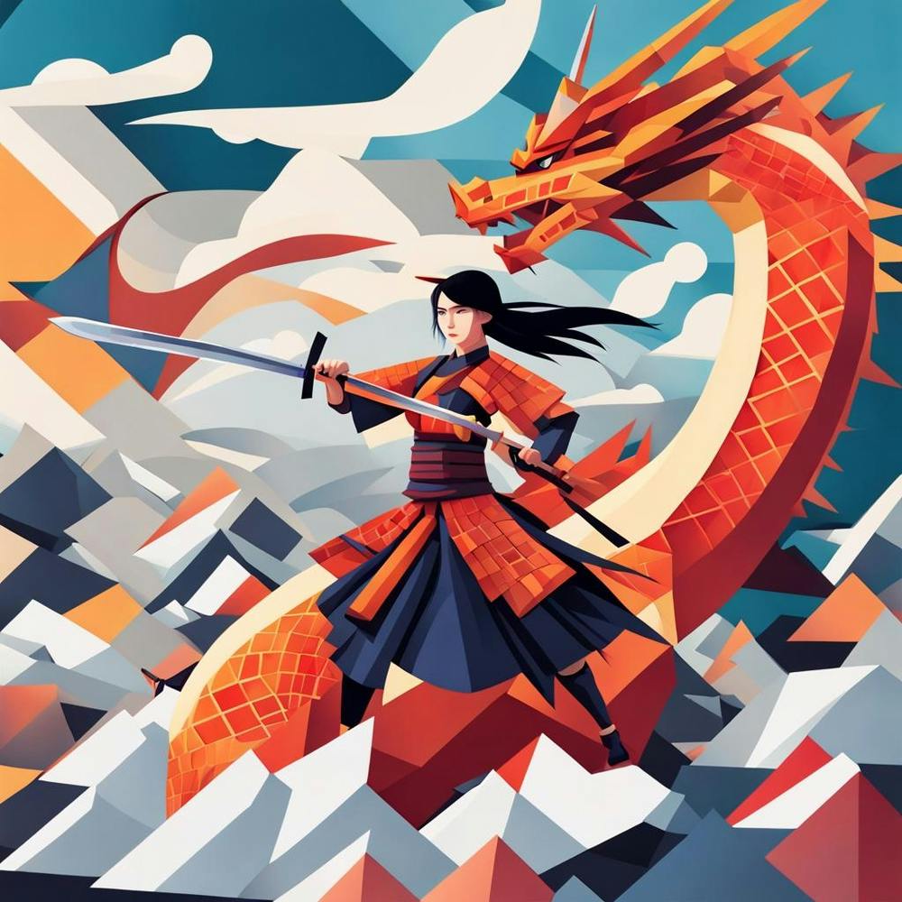 Asiatisches Mädchen Mit Drachen