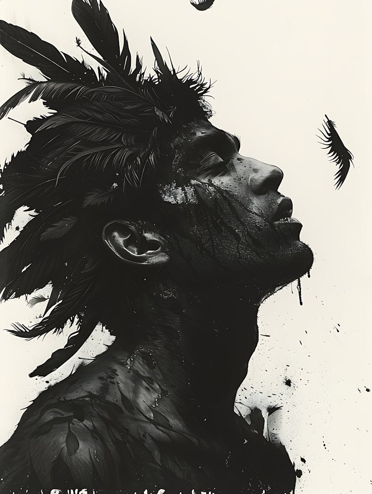Whimsical Dark Feathers Man 7