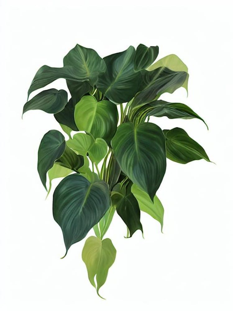 Blushing Philodendron (Philodendron Erubscens) Watercolor