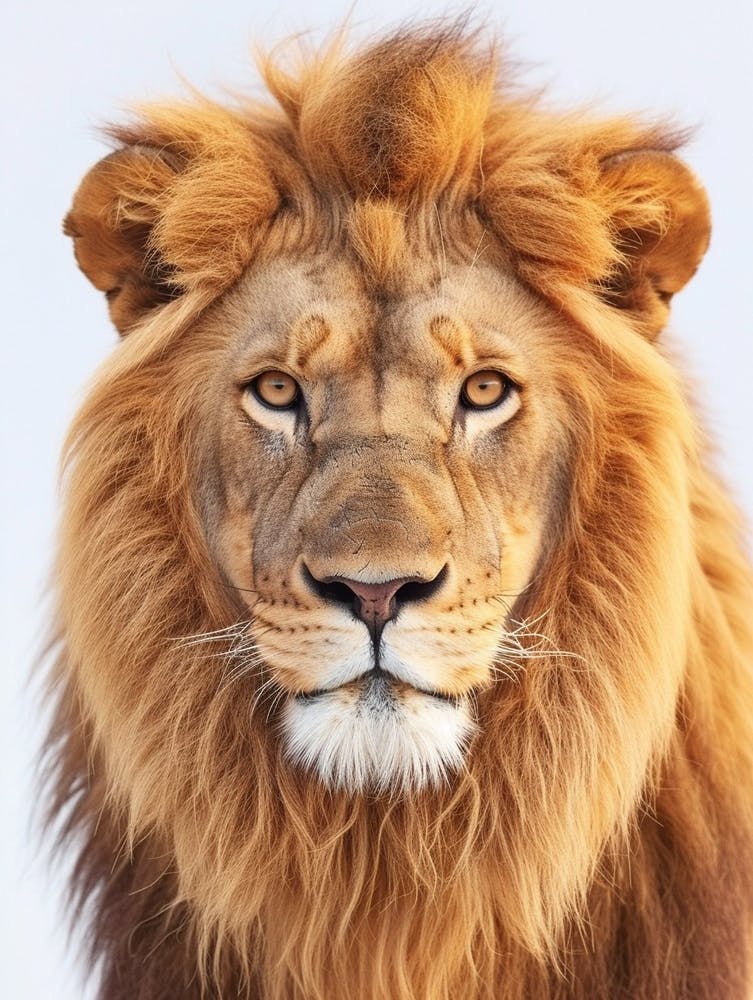 Barbary Lion Portrait Close Up Clipart 2