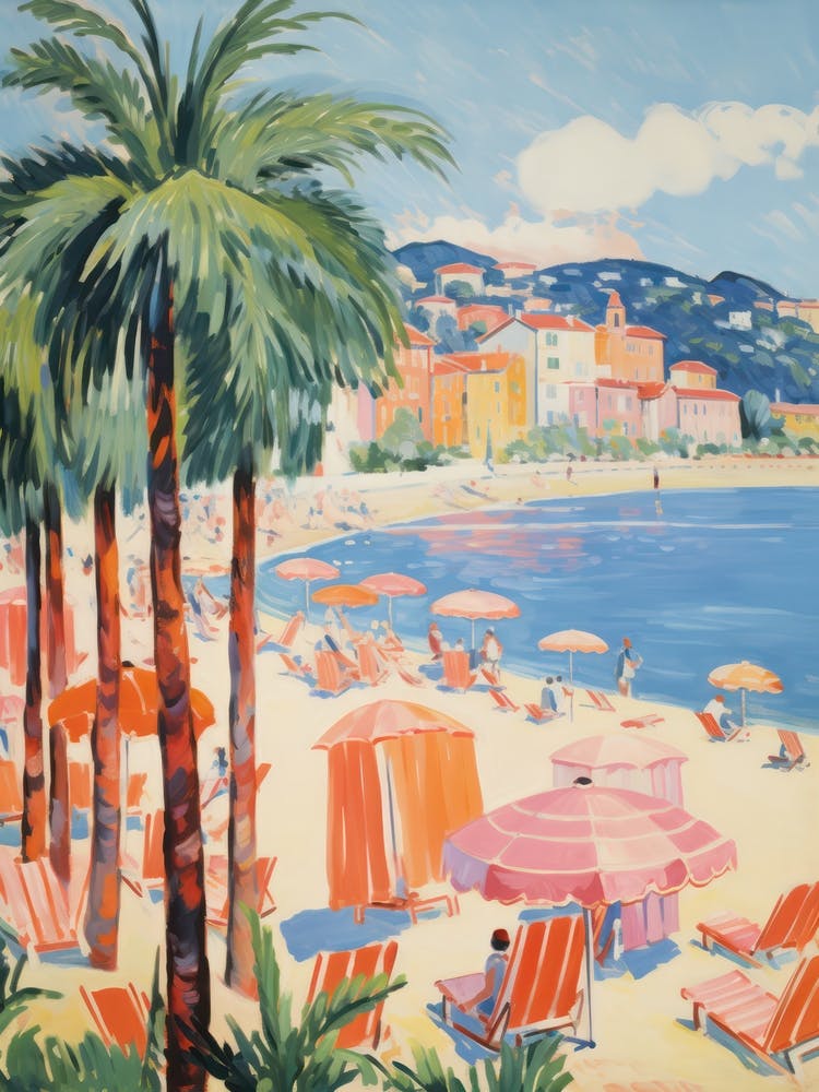 Lerici, Liguria   Italy Beach Club Lido Watercolour 1