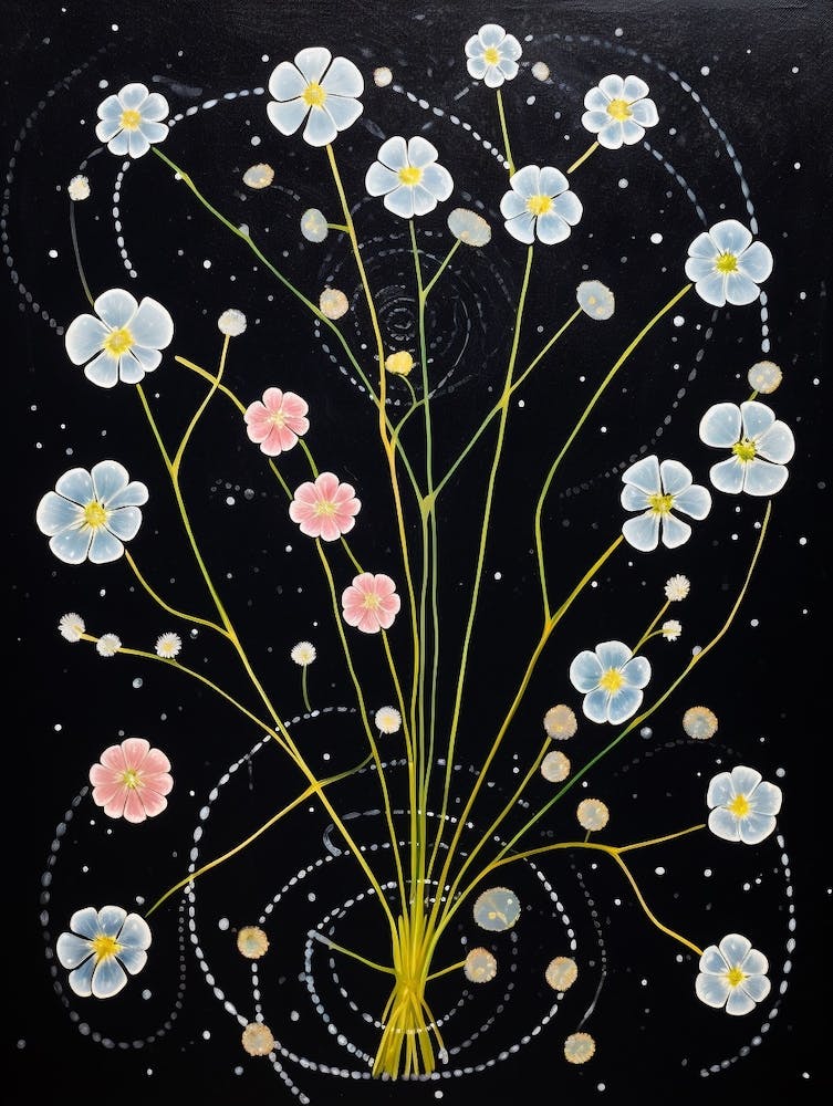 Gypsophila Babys Breath 1 Hilma Af Klint Inspired Flower Illustration