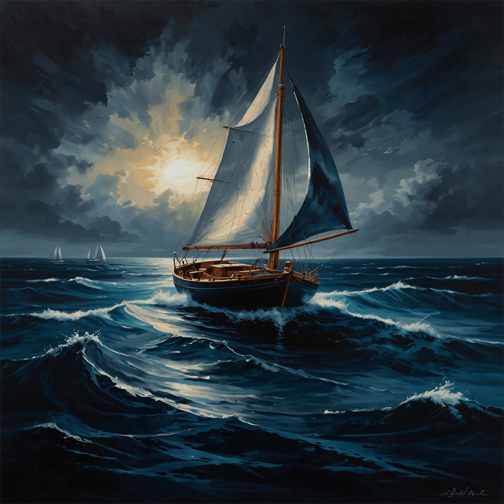 Sailboat At Night 1