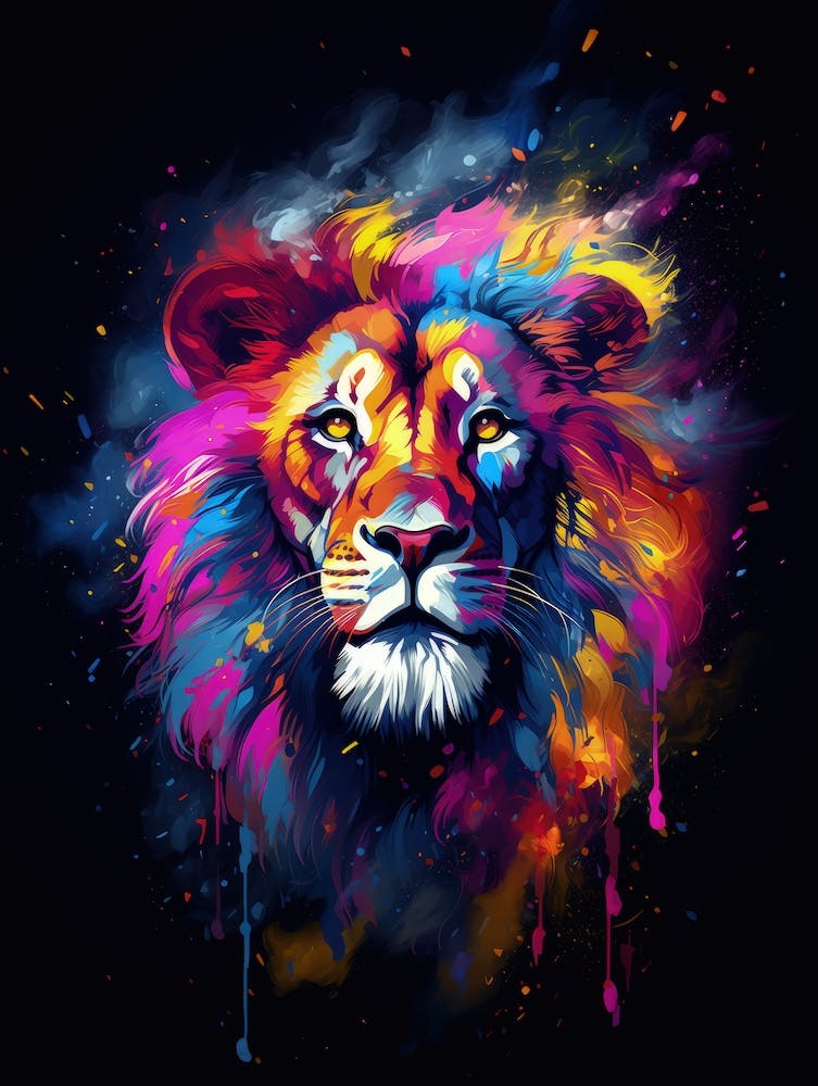 Lion color painting