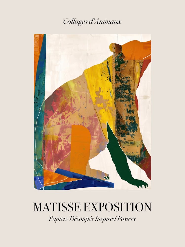 Bear 2 Matisse Inspired Exposition Animals Poster