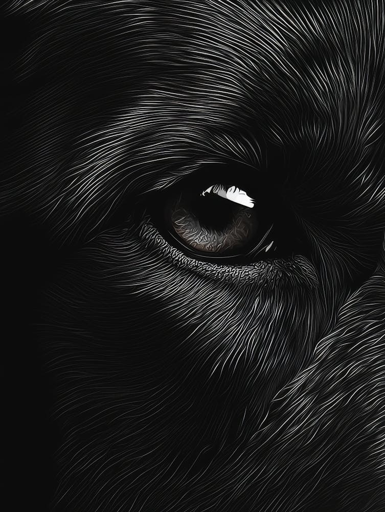 Black Labrador Dog Eye. Generated AI.