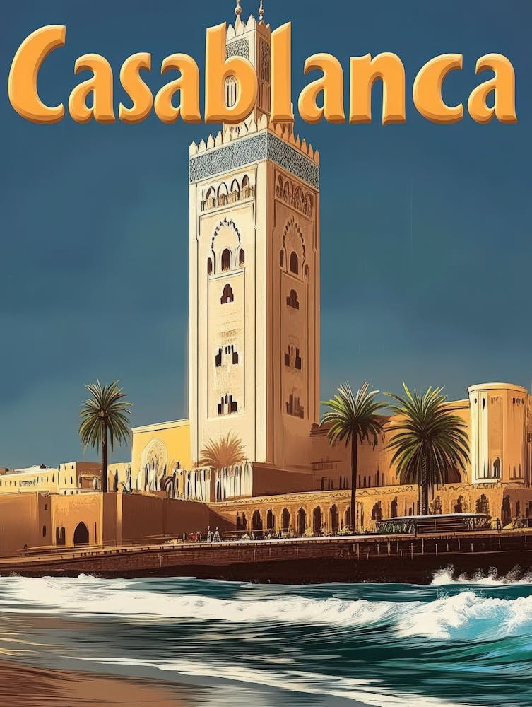 Aihrgdesign A Vintage Travel Poster Of Casablanca Featuring T 4c8fe498 E778 4b66 9815 86da5fd8738b 1
