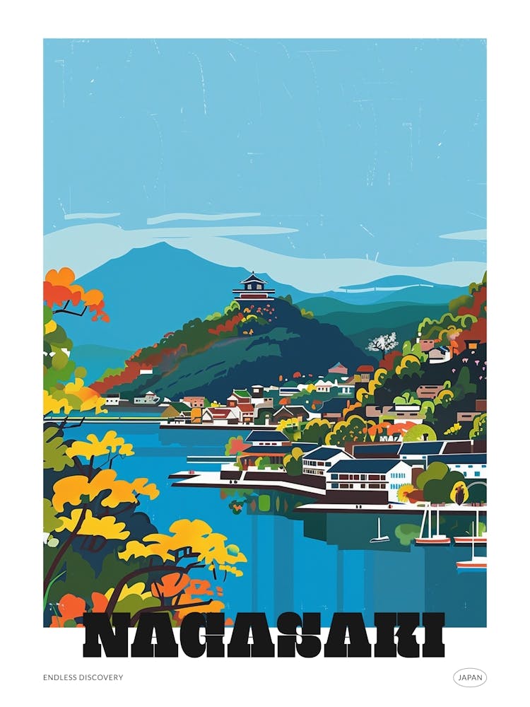 Nagasaki Japan 1 Colourful Travel Poster