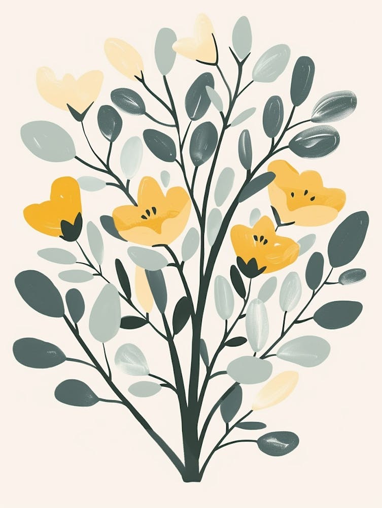 Balsam Tree Flat Illustration 6