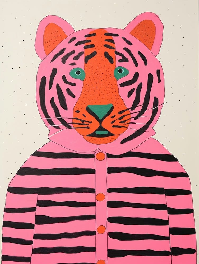 Pink Polka Dot Bengal Tiger 1