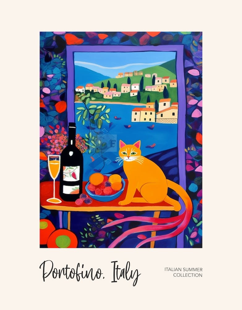 Portofino Cat On A Window 1 Italian Summer Collection