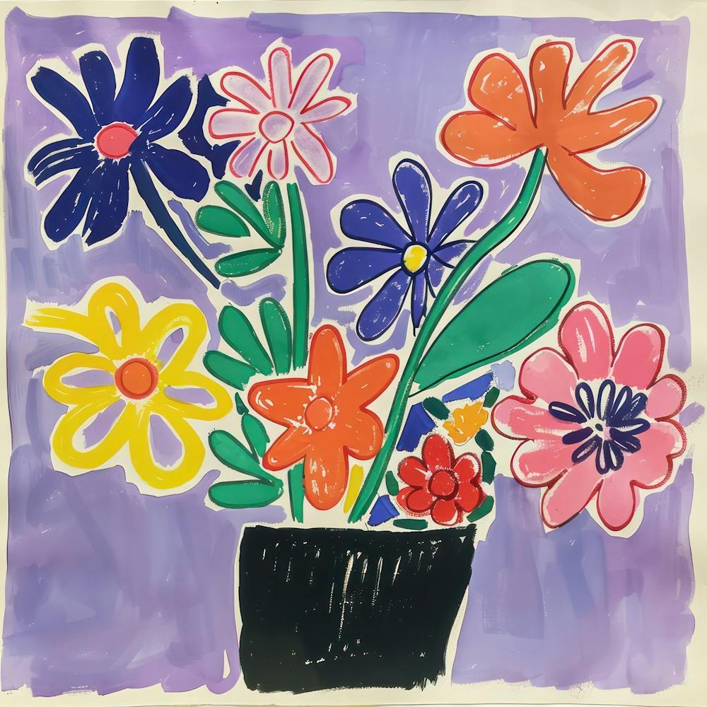 Summer Flowers Painting Matisse Style 2
