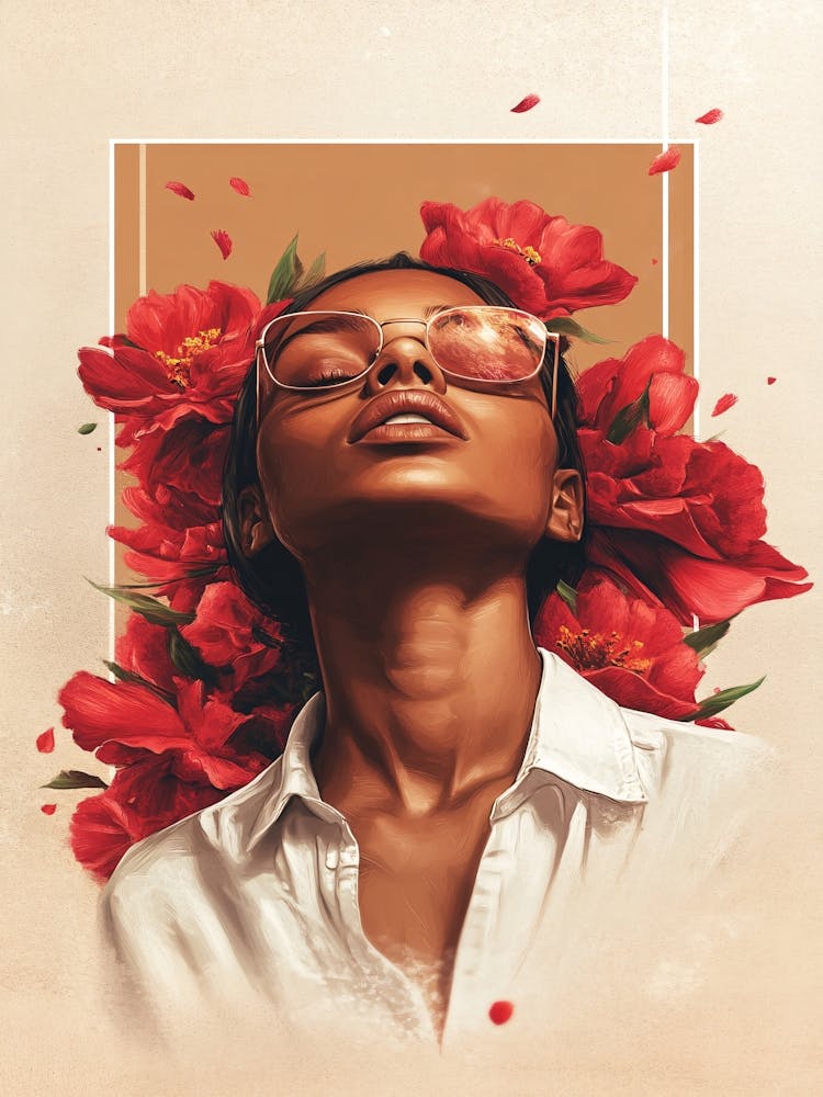 Portrait Of A Woman With Flowers 1