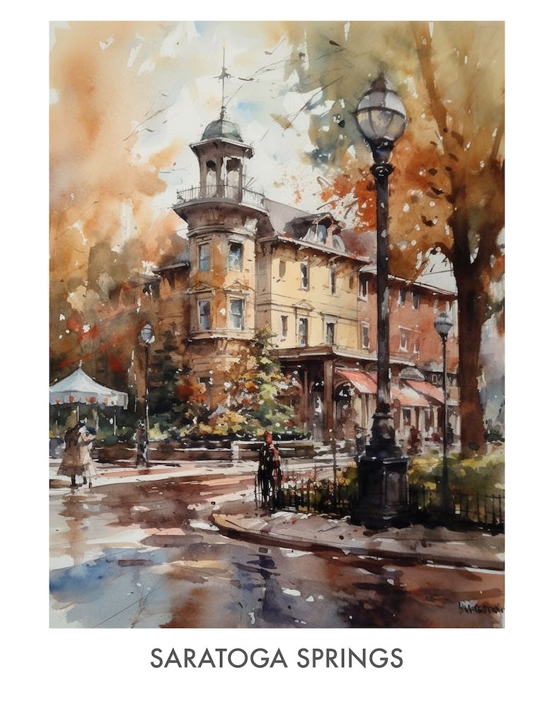 Saratoga Springs Watercolor 3travel Poster