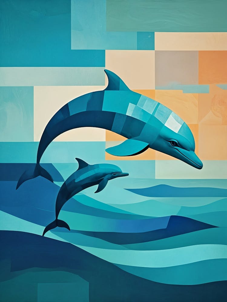 Dolphin Mum and Baby In The Ocean