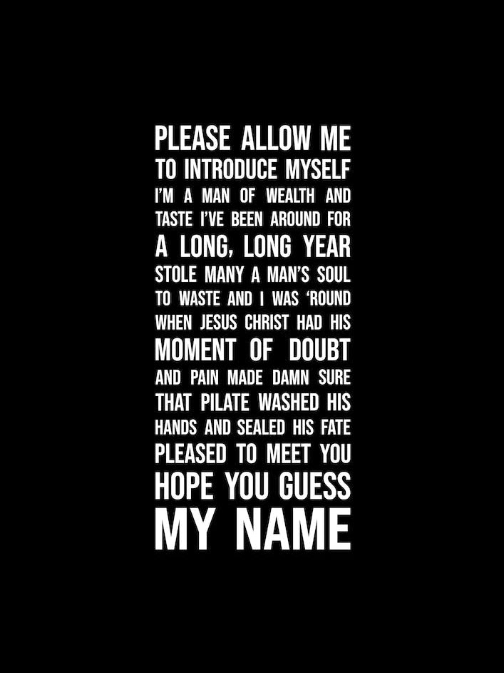 Sympathy For The Devil Black