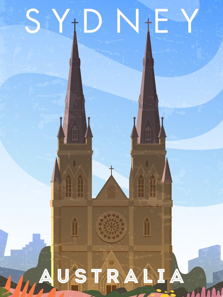 Sydney, Australia — Retro travel minimalist poster