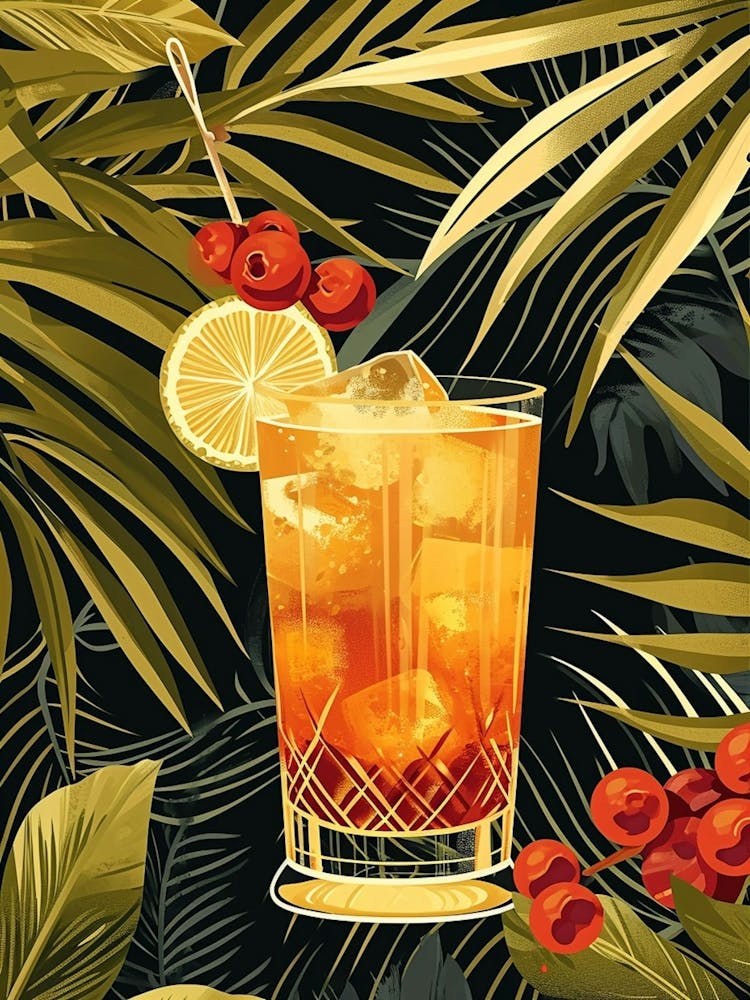 Art Deco Fruity Cocktail 1