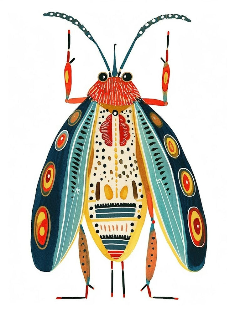 Colourful Insect Illustration Cricket 8