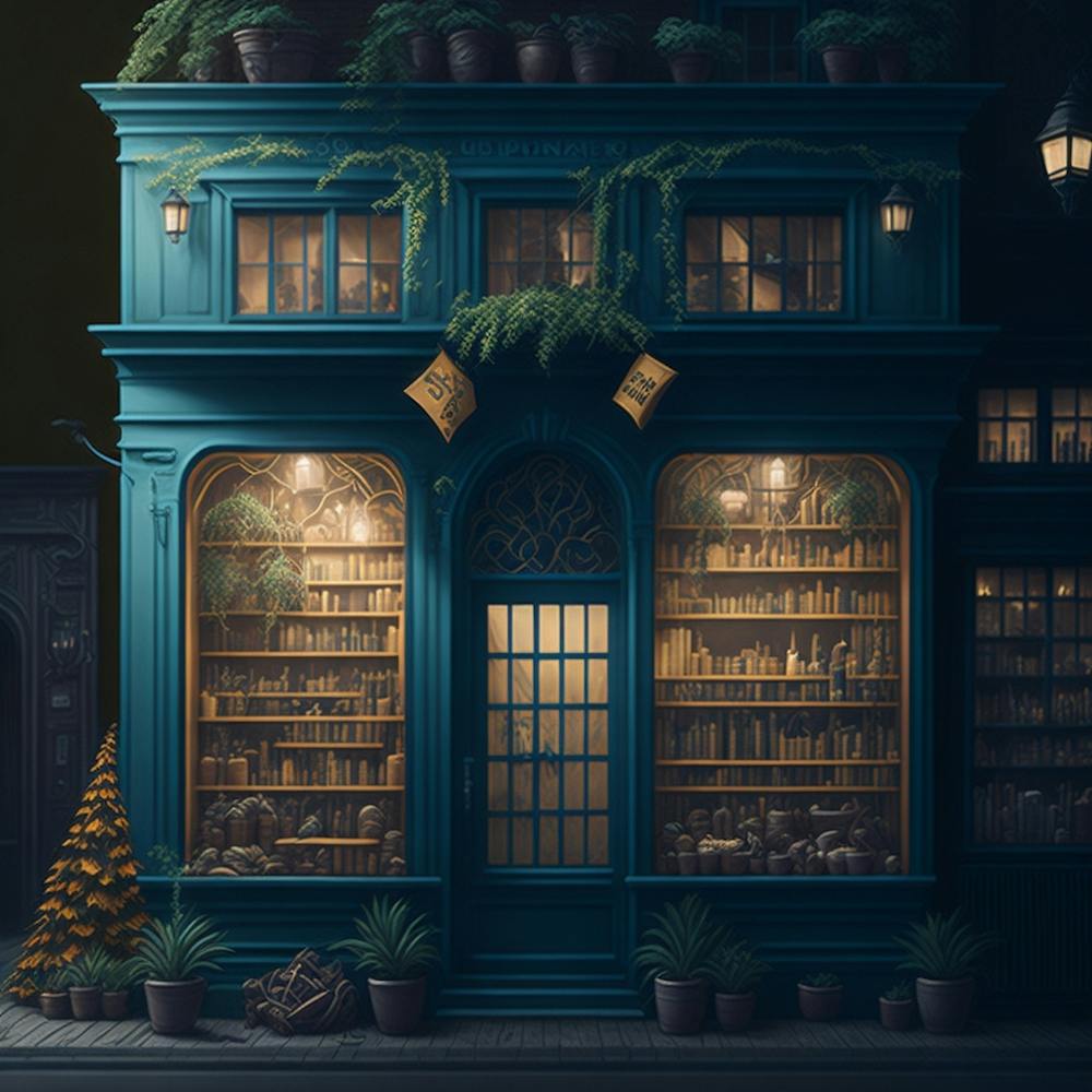 Bookshop At Night