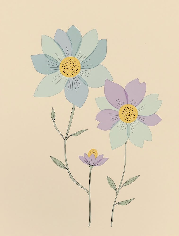 Modern Minimalist Floral Design in Soft Tones