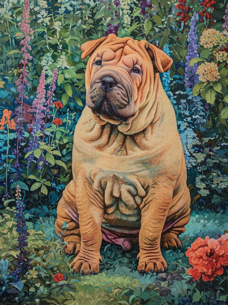 Chinese Shar Pei Acrylic Painting 1