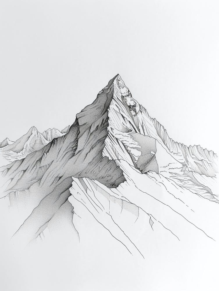 K2 Pakistan-China Strichzeichnung 3