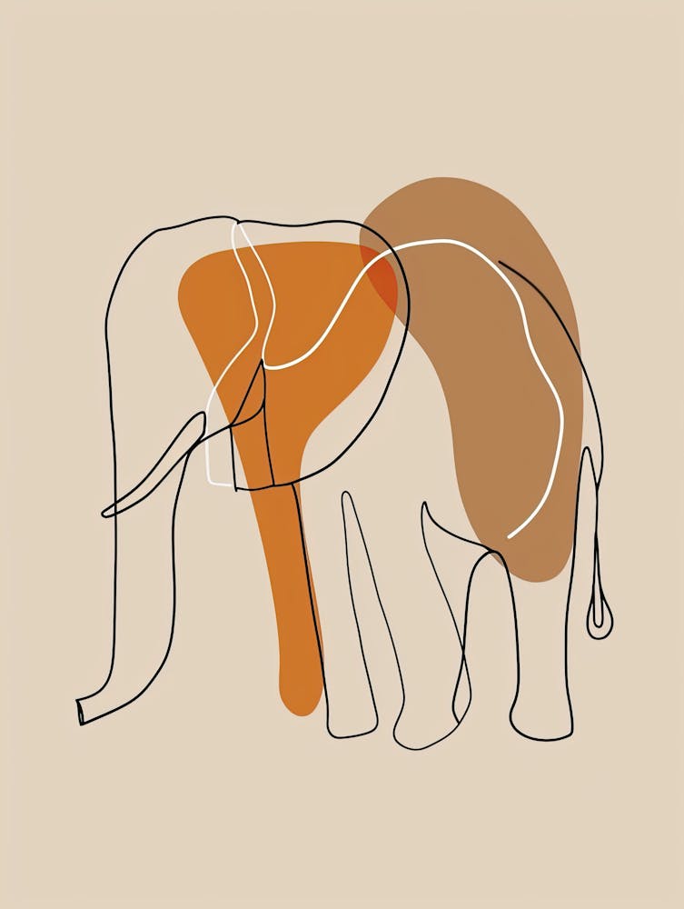Elephant - Boho, Line Art 20