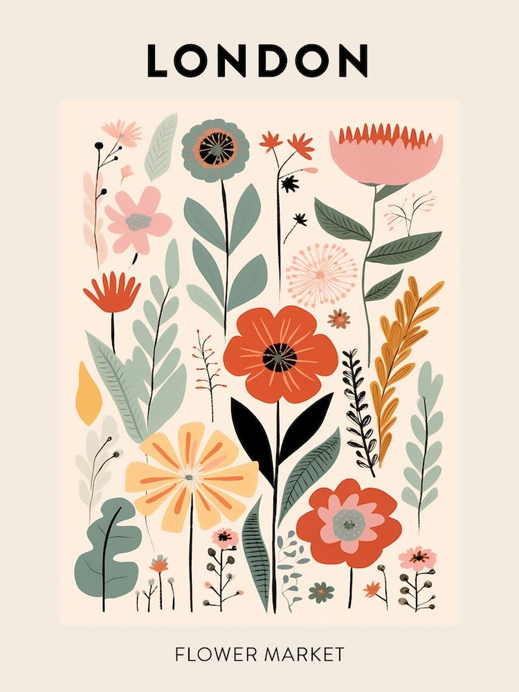 Flower Market Poster London United Kingdom 2