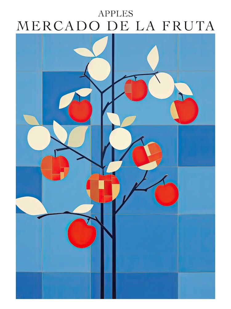 Mercado De La Fruta Apples Illustration 3 Poster