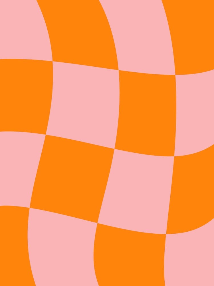 Pink and Orange Checkerboard