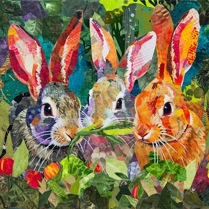 Bunnies Munching On Vegetables Collage 1