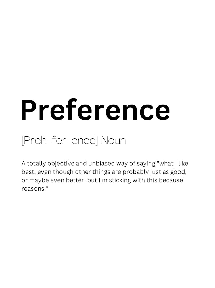 Preference Definition Meaning 1