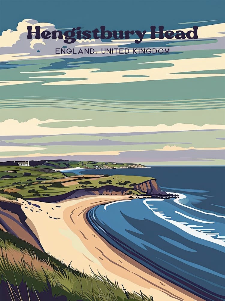Hengistbury Head Hednesbury England Art Illustration