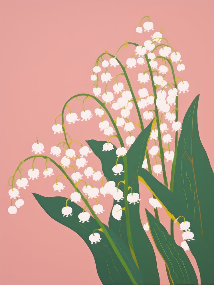 Lilies Of The Valley Flower Big Bold Illustration 3