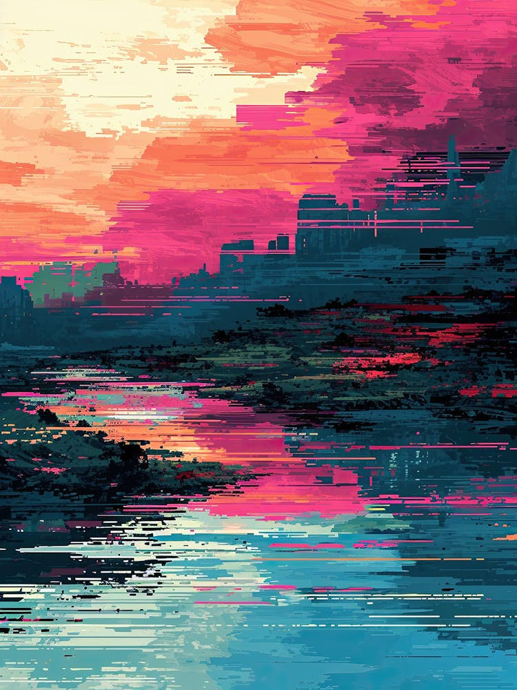 Sunset In The City | Pixel Minimalism Art Series
