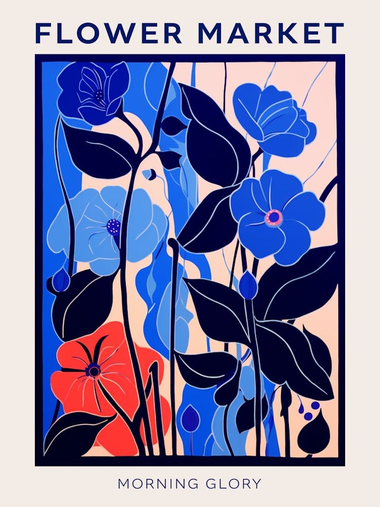 Blue Flower Market Poster Morning Glory 4