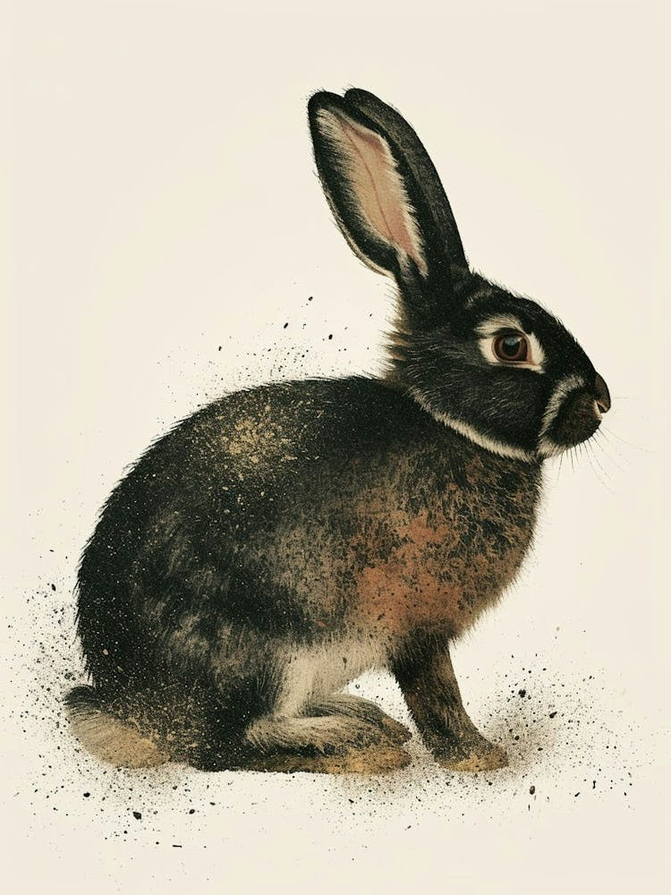 American Sable Rabbit Nursery Illustration 1
